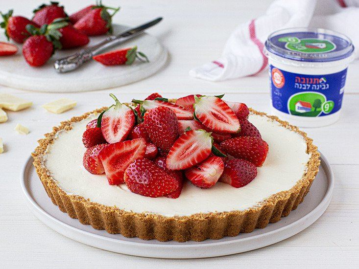 فطيرة جبنة، توت وشوكولاطة بيضاء بدون فرن